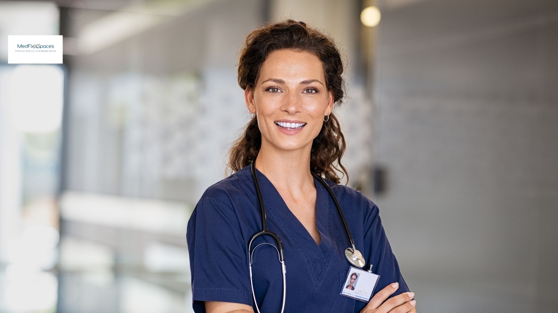 Healthcare professional in a turnkey, HIPAA-compliant MedFlex Spaces exam room in Houston